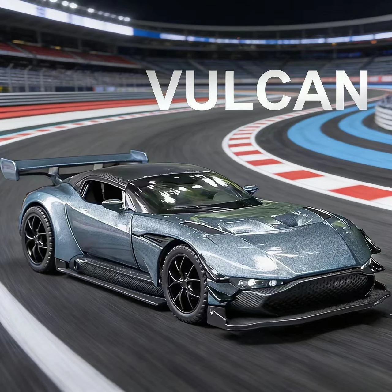 

1:32 Aston Martin Vulcan Supercar, литая под давлением модель из сплава, украшение интерьера автомобиля, звук и свет, высокая имитация, подарок для коробки друзей