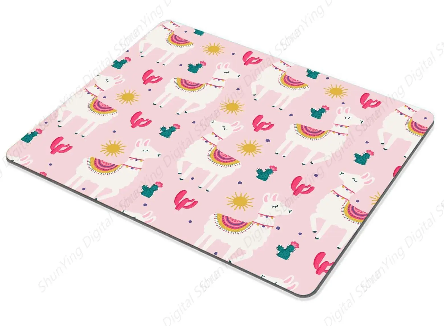 Cute Llama Alpaca Non Slip Rubber Mouse Pad Suitable For Office And Home Laptops With Stitched Edges 25*30cm