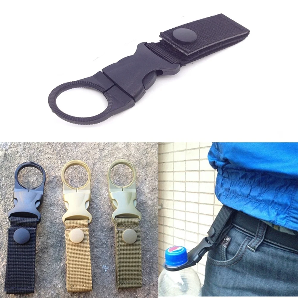 Quickdraw Carabiner outdoor hike Water Bottle Buckle Holder tool molle attach webbing backpack Hanger Hook camp clip hang clasp