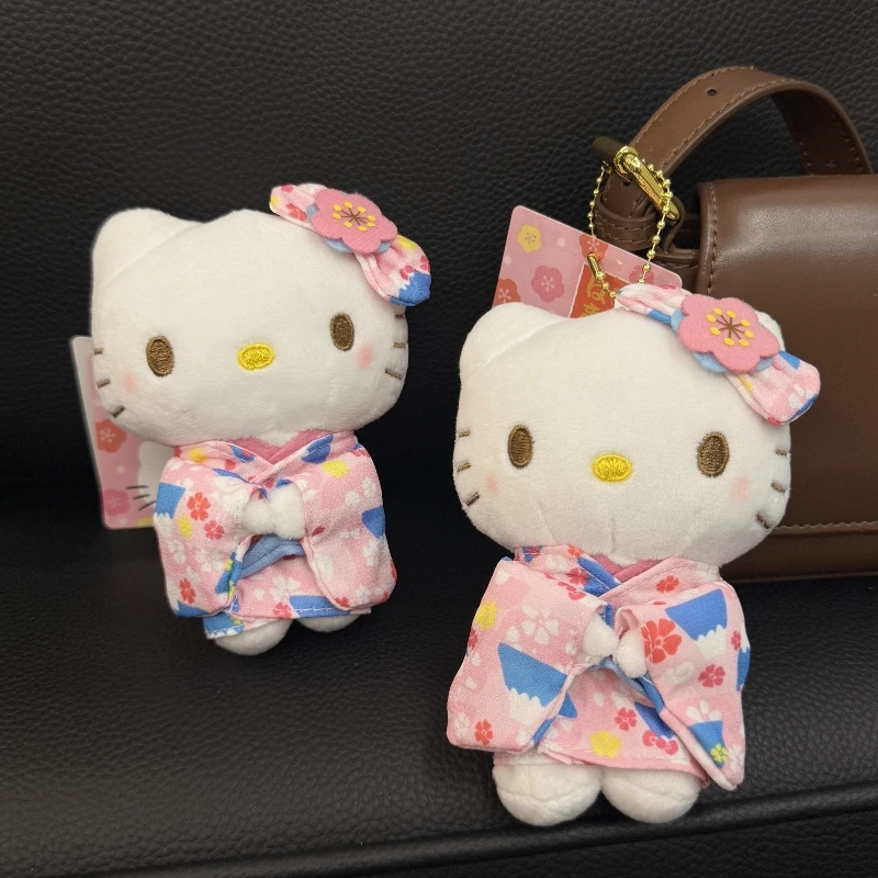 

Kawaii Hello Kitty Mount Fuji Кимоно Плюшевый Брелок Горячая Мода Sanrio Мягкая Игрушка Котенок Подвеска Милая Девочья Сумка Очарование Подарки
