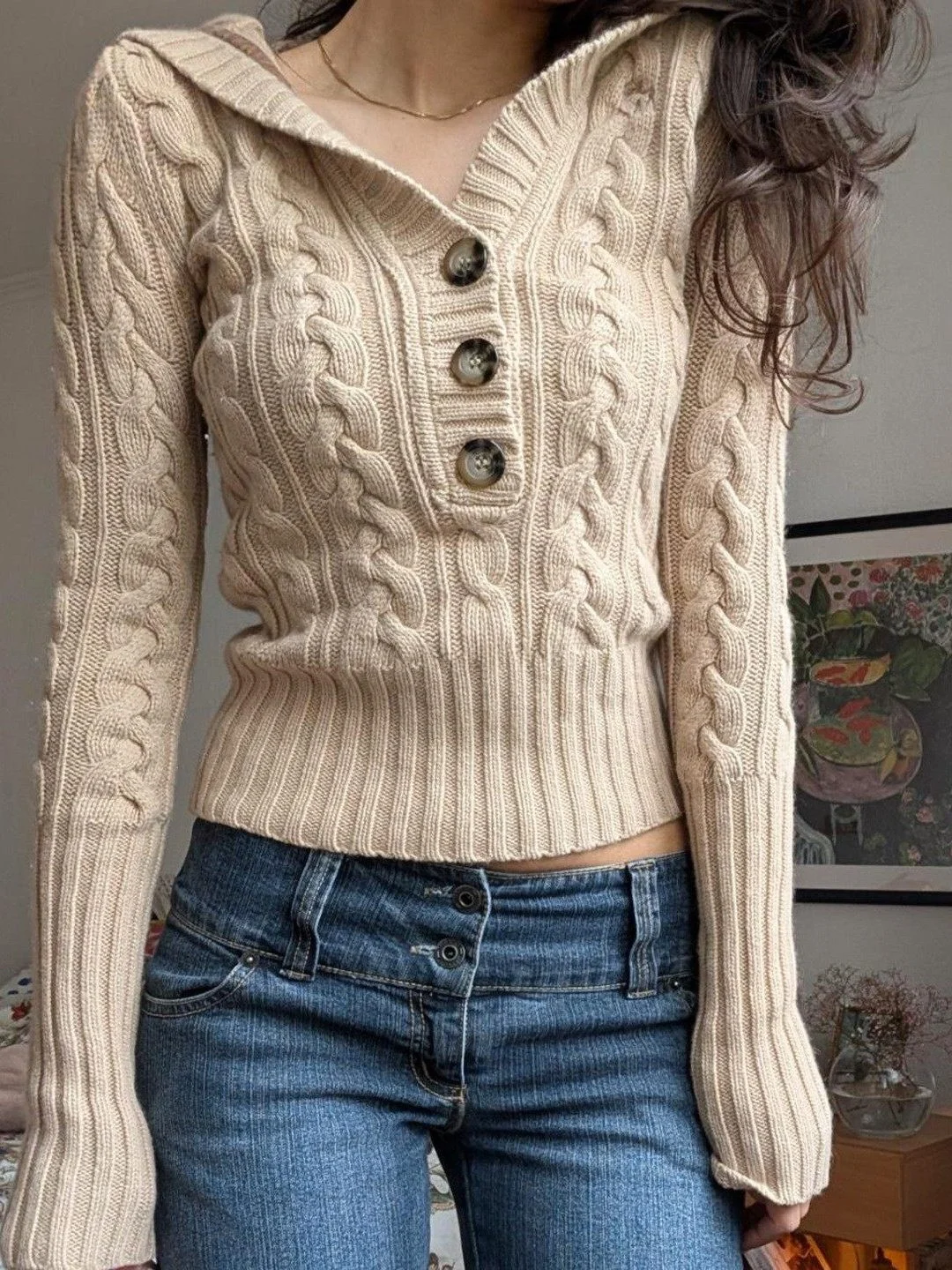 

Slim Fit Waist Cinching Slimming Outerwear Women's Cleanfit Long Sve V-Ne Button up Fce Lined Thiened ort Coat