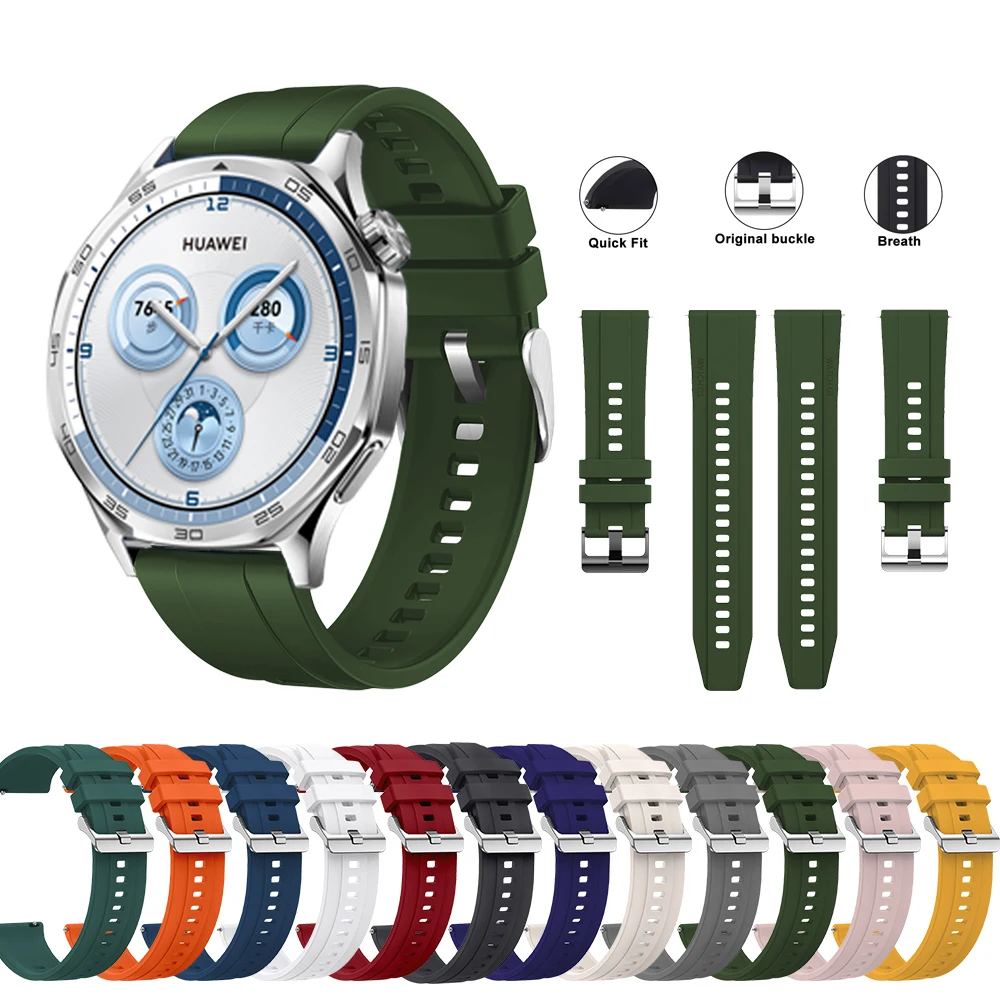 

22mm silicone Band for Huawei Watch GT 5 46mm/GT5 pro 46MM Original Classic Mens strap for Huawei watch GT series Watchband
