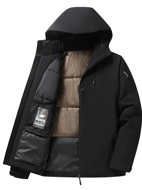 

Мужская утепленная хлопковая куртка для активного отдыха, зимняя теплая повседневная модная куртка с капюшоном на молнии, стандартный крой