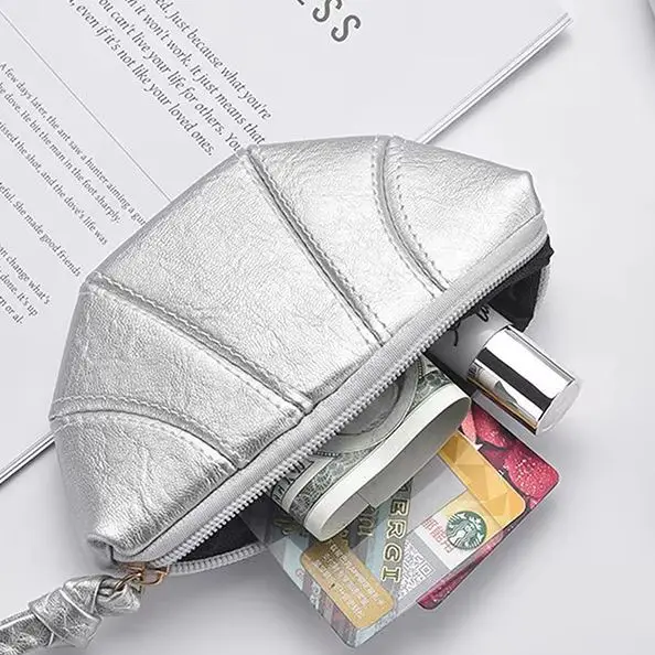 

Retro PU Leather Mini Cloud Bag Silver Mini Hanging Neck Coin Purse Korean Style Lipstick Storage Bag Lanyard Wallet Streetwear