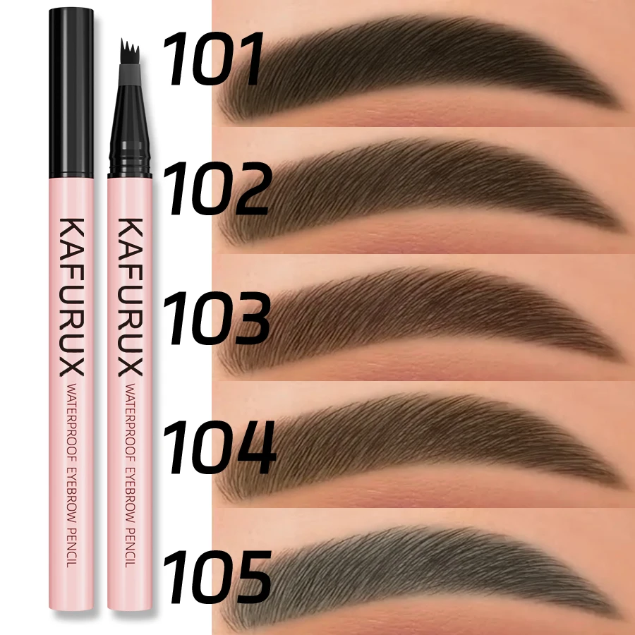Lápiz de cejas marrón, 6 colores, 1 unidad, resistente al agua, 4 puntas divididas, lápiz de cejas negro, maquillaje líquido para cejas, cosmético duradero para regalos