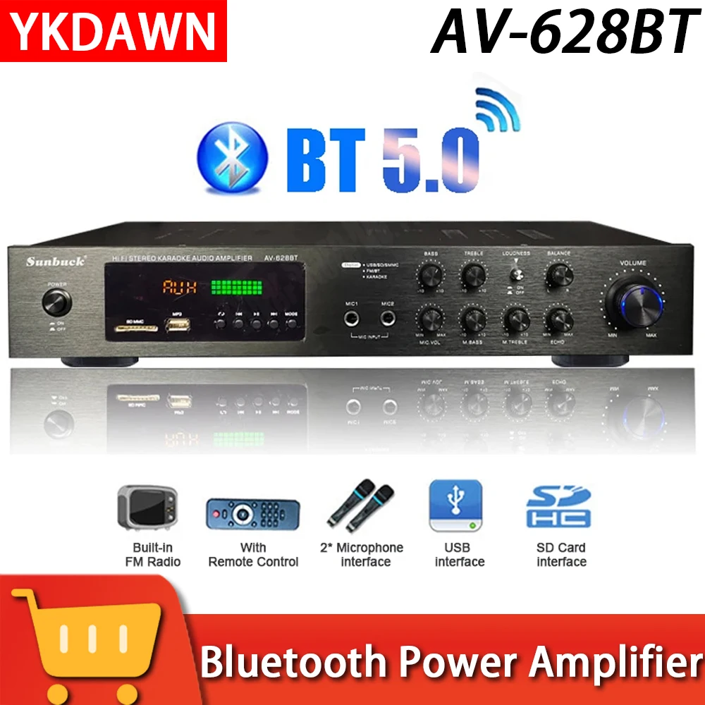 

110/220V 2000W Bluetooth Power Amplifier Audio Subwoofers HiFi Stereo Surround Sound Digital Amplifiers For Home Karaoke theater