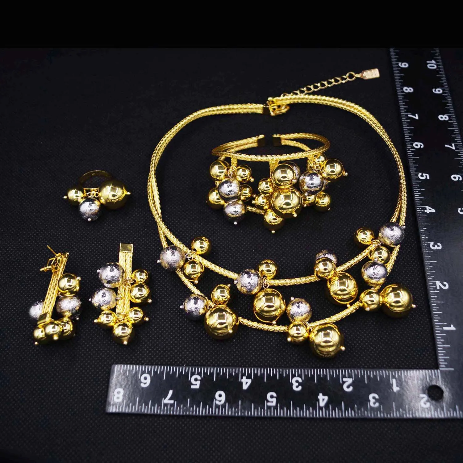 Yulaili Brazilian fashion personality Jewelry Set Delicate Women's bracelet earrings Nigerian engagement ring aristocratic acces