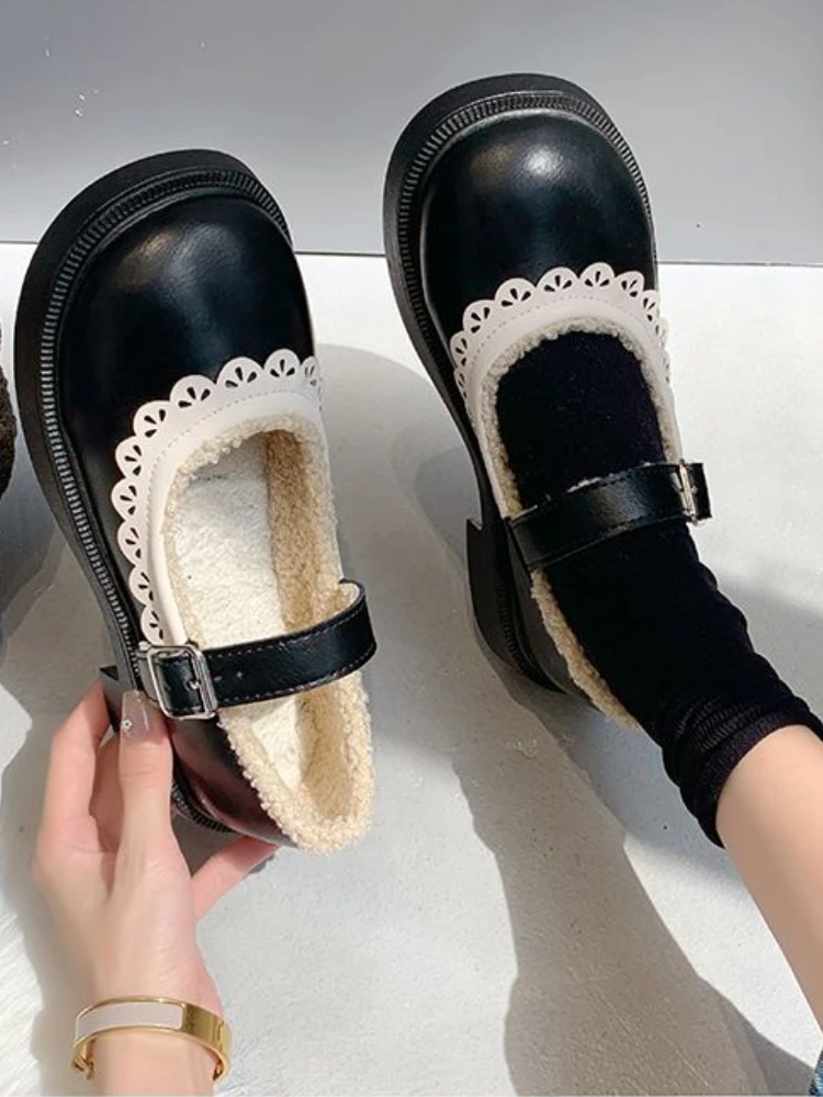 Japanese Kawaii Mary Janes Shoes Women Autumn Buckle Design Vintage Sweet Shoes Female College Style Solid Casual Sandals 2022