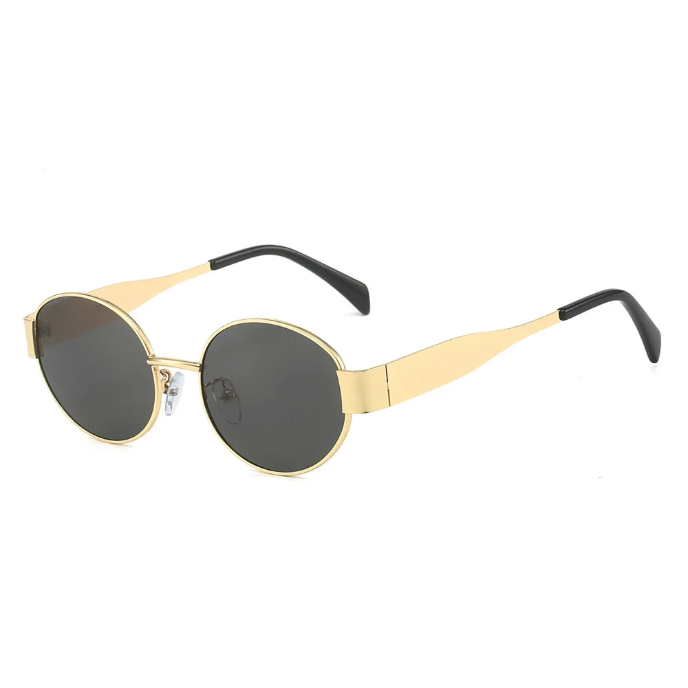 

Cross-border new oval sunglasses Europe and the United States hot lenses small round metal fashion sunglasses men and women