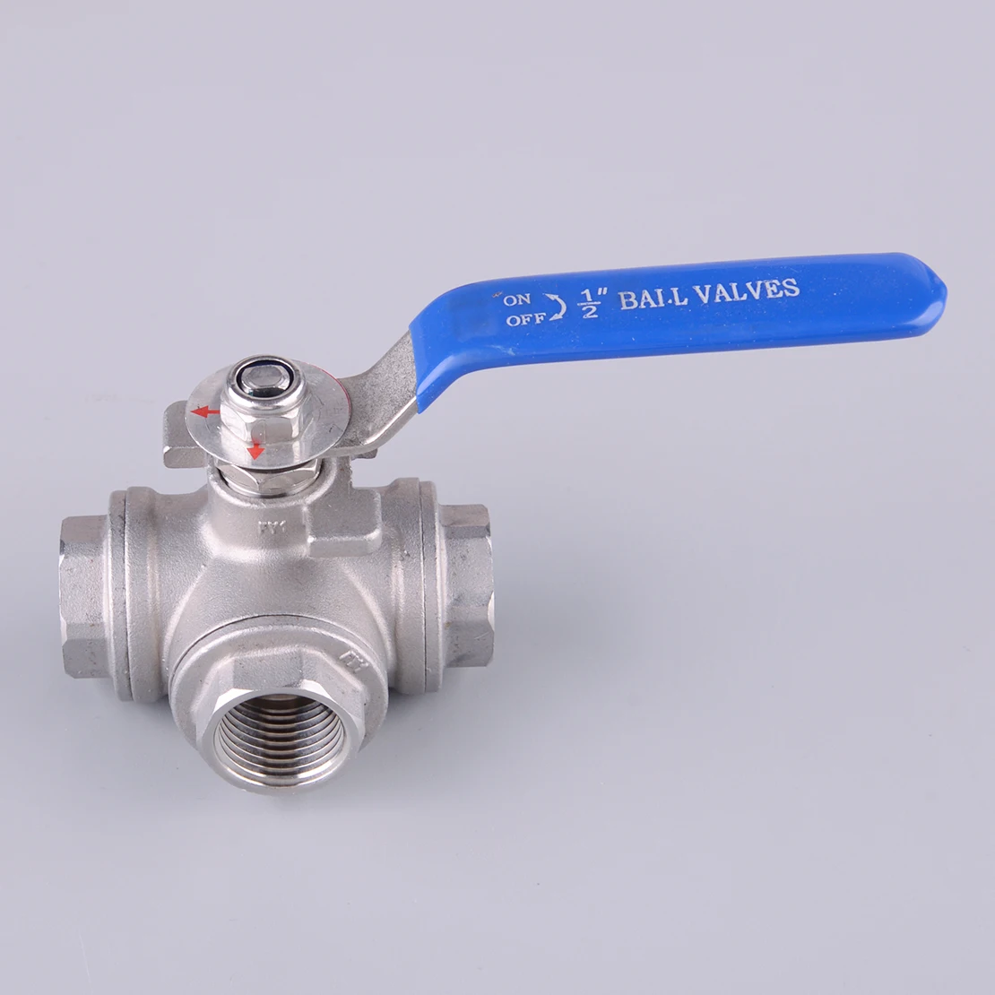 

Universal 1/2" 3 Way T Type Ball Valve Female Thread Port Connector Stainless Steel