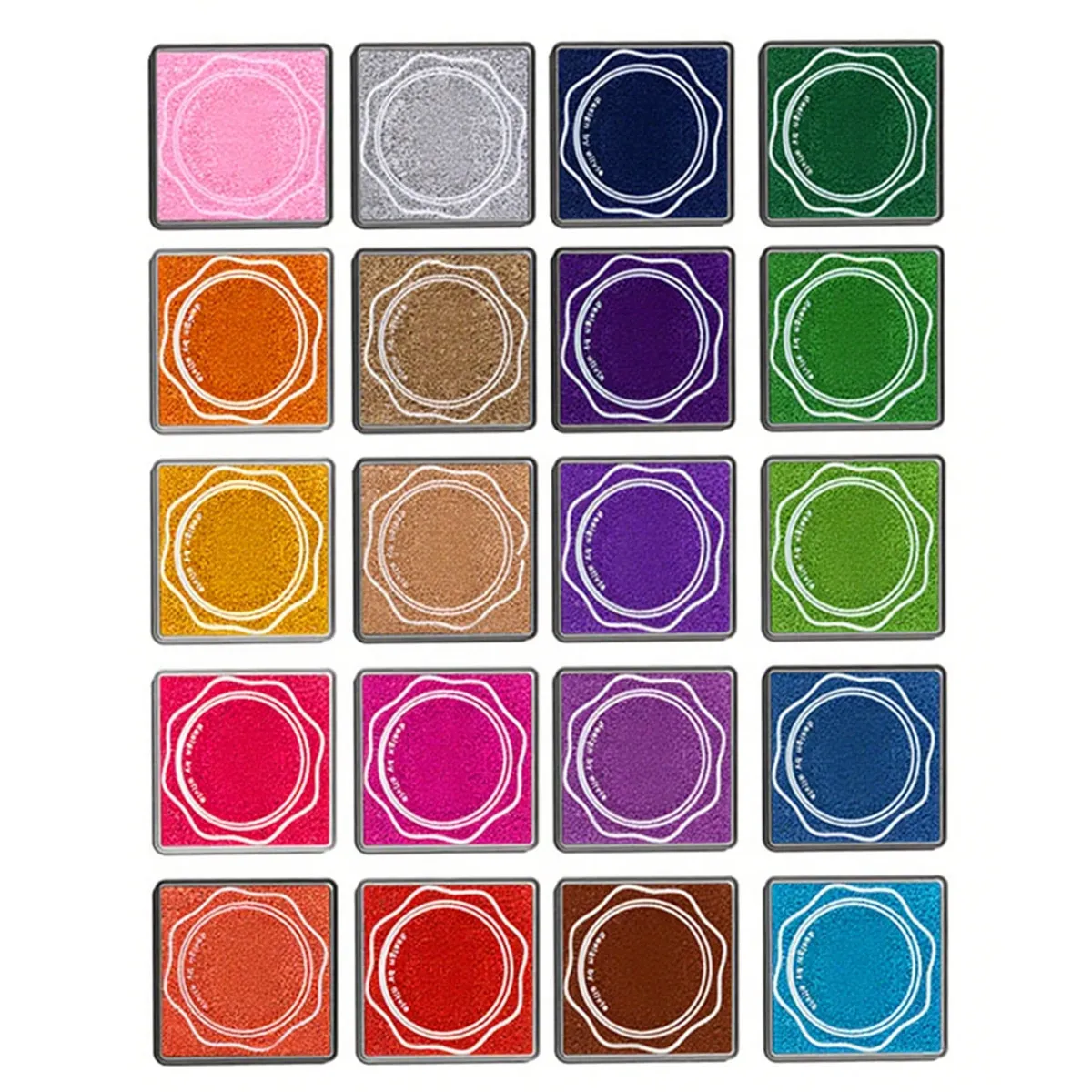 20Pcs Multi-Colored Water-Based Ink Pads Stamp Pad Set for DIY Craft Scrapbooking Finger Art Paper Fabric Wood