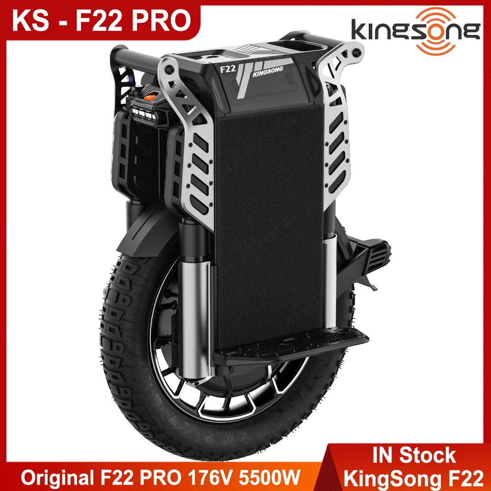 KingSong F22 Pro 176.4V 3108Wh 5500W Motor Samsung 50S 130km/h 10mm Suspension Travel Off-Road Tire Electric Unicycle