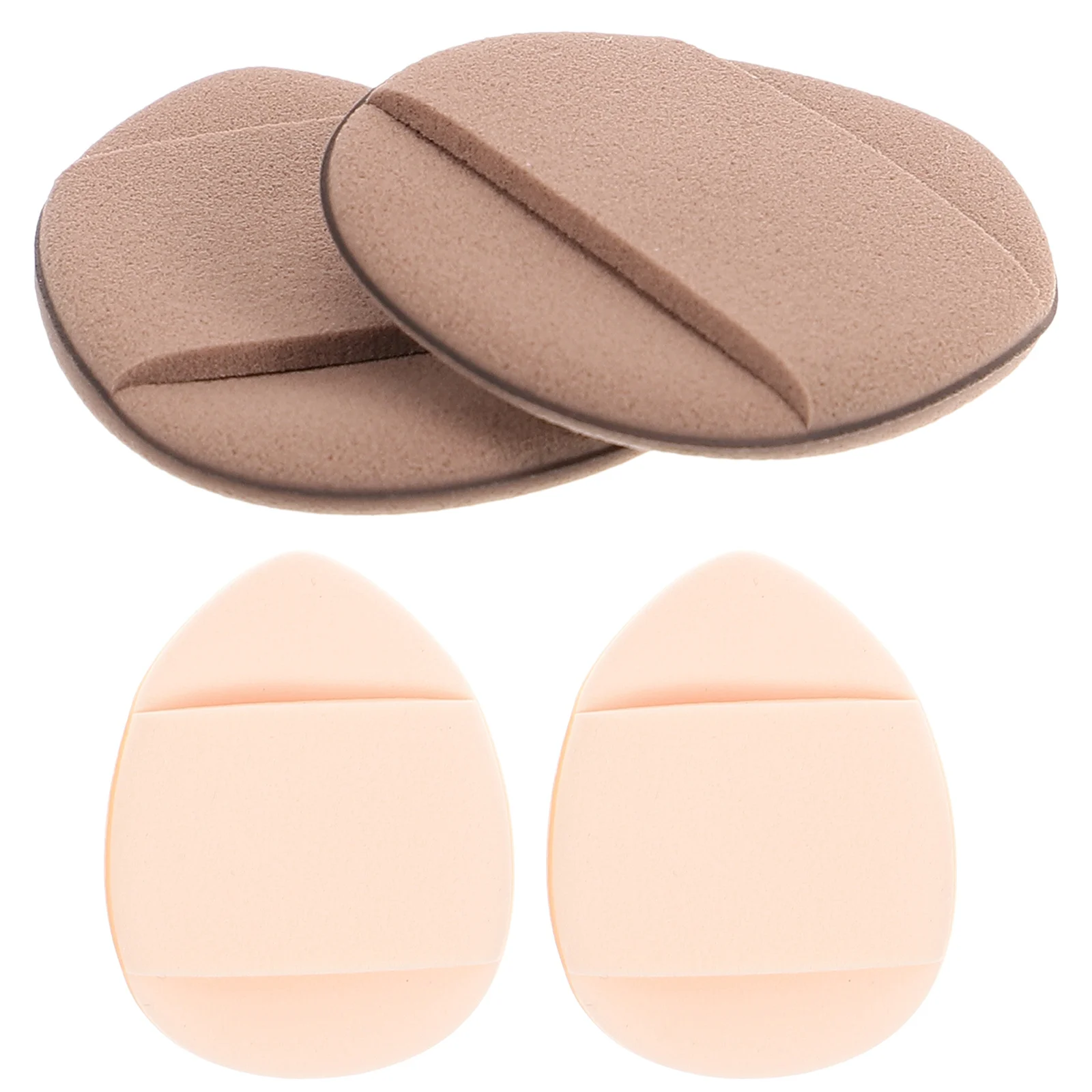 4 Uds Mini polvo Puff dedo pequeño triángulo Puff maquillaje para corrector base ajuste debajo de los ojos cara