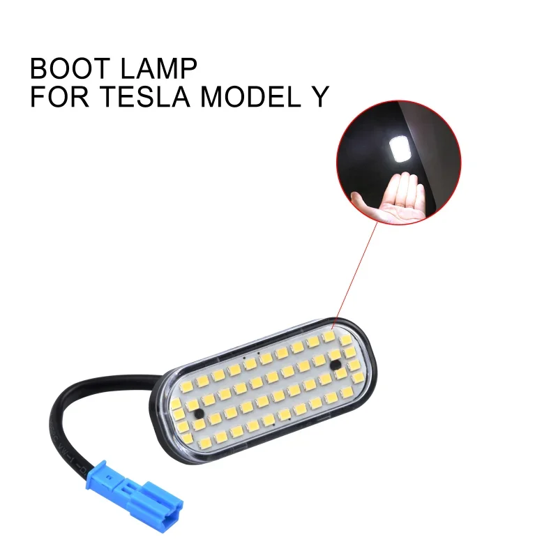 Tronco luzes LED para tesla, modelo Y 48, bagagem interior, conector original, cauda inicialização iluminação lâmpada, acessórios de substituição,