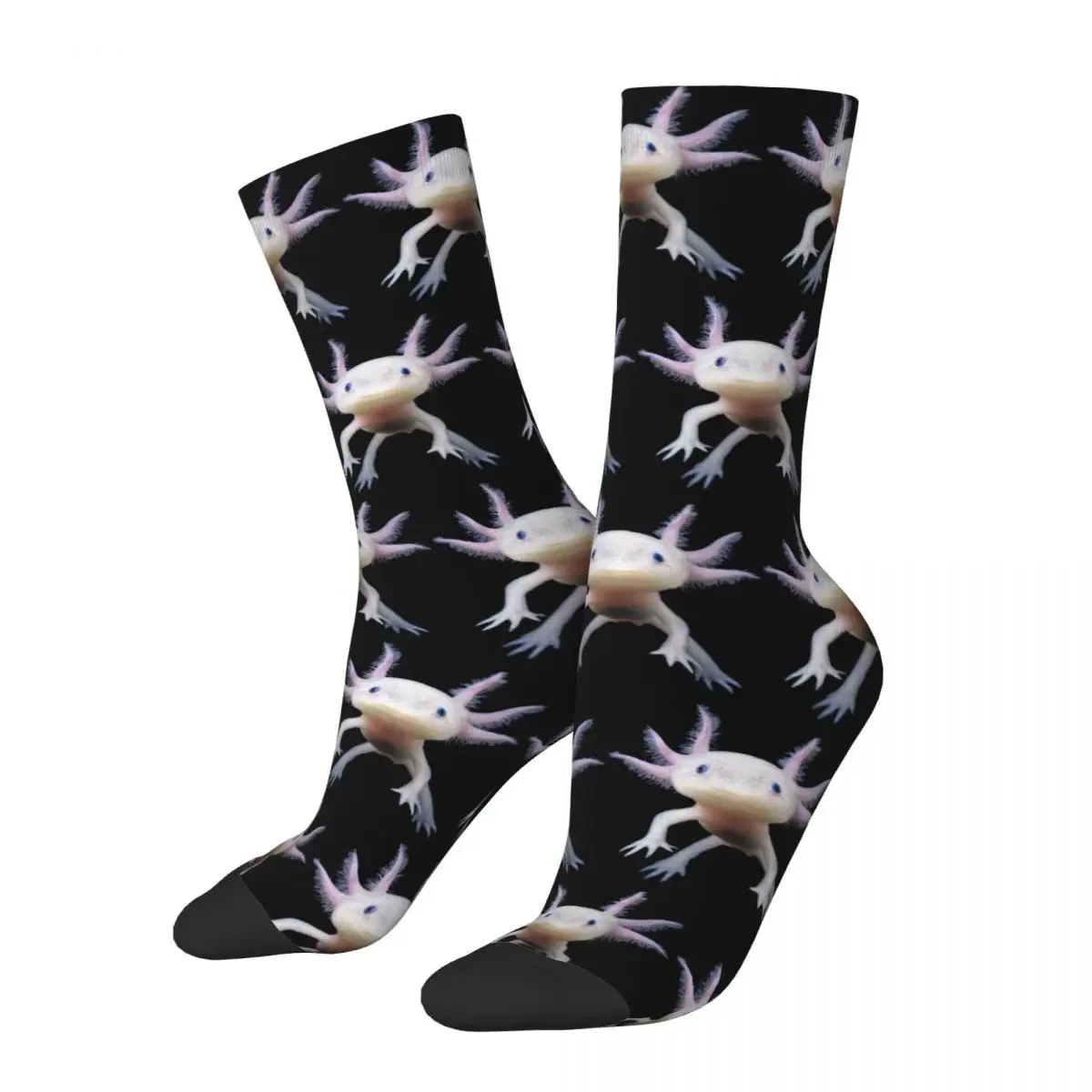 Axolotl-Calcetines largos de estilo Harajuku para hombre y mujer, medias Súper suaves, accesorios para todas las estaciones, regalo de cumpleaños, 2 unidades