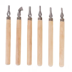 6pcs Professional Manganese Steel Wood Carving Chisel Tool Sets for Basic Detailed Carving Woodworkers