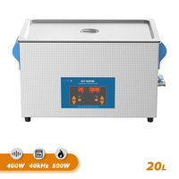 GTSONIC Ultrasonic Cleaner 20L 400W with Digital Display Heating Basket Ultrasonic Bath VGT-2120QTD