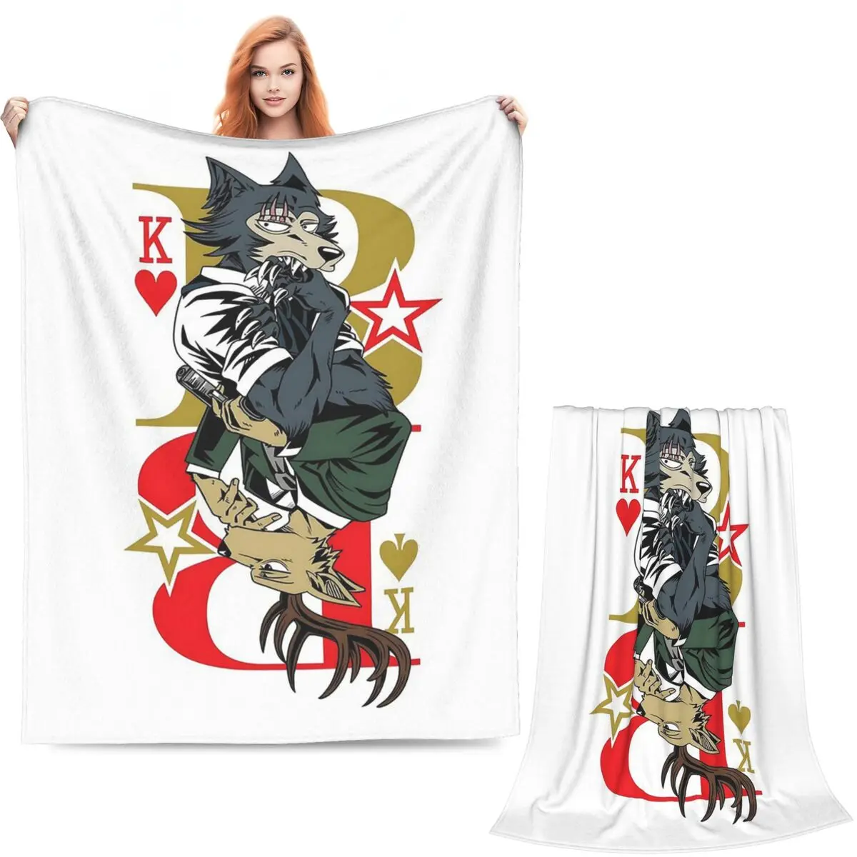 Beastars Blankets Soft Warm Flannel Throw Blanket Plush for Bed Living room Picnic Travel Home Sofa