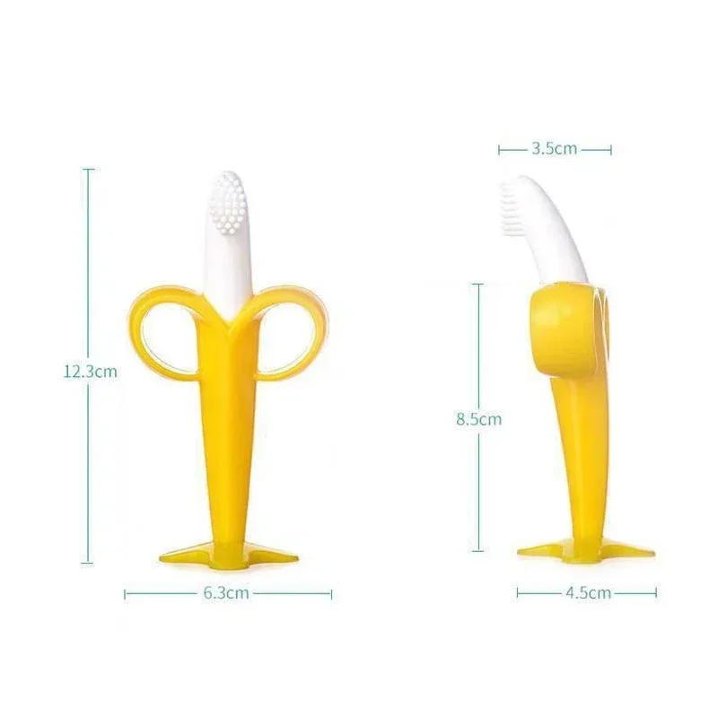 Baby Teether Molar Sticks Training Toothbrush Silicone BPA Free Banana Shape Safe Toddle Chew Toys Teething Ring Gift