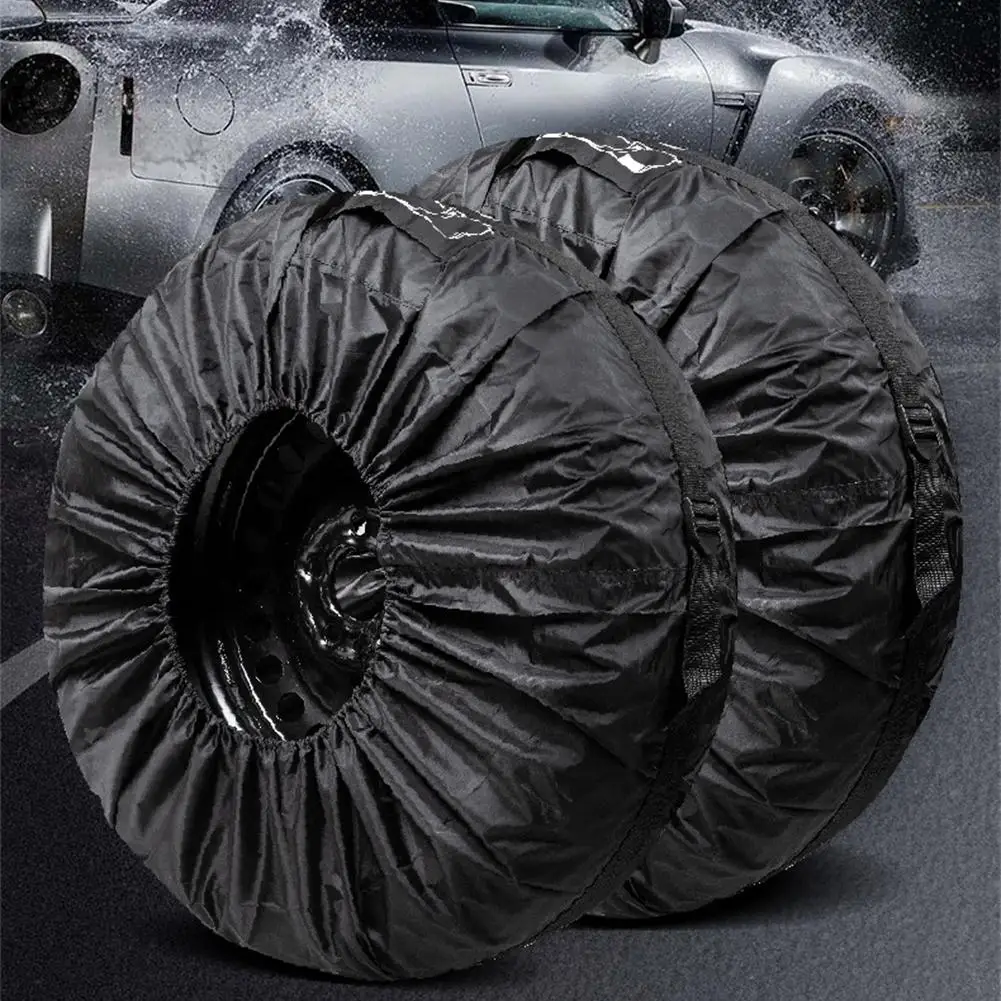 Polyester Car Auto Wheel Tire Cover Protector Car Spare Tire Cover Tyre Wheel Covers For Vehicles Dustproof Tire Bags