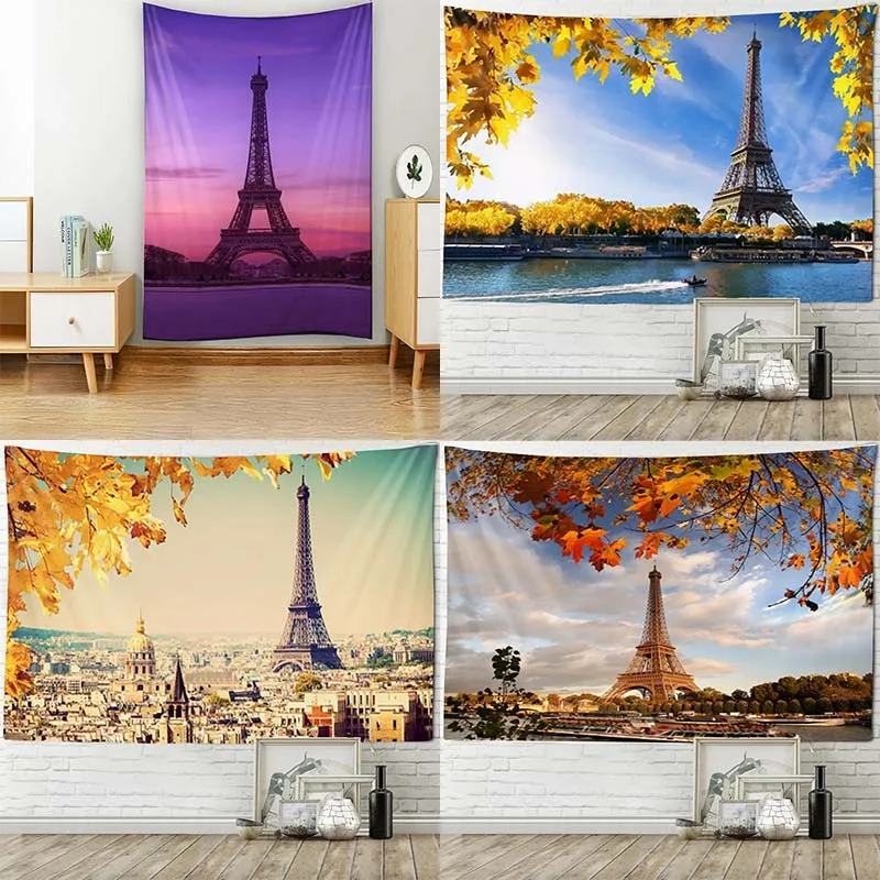 Eiffel Tower Paris Tapestry Office Living Room Tapestry Home Wall Decoration Tapestry