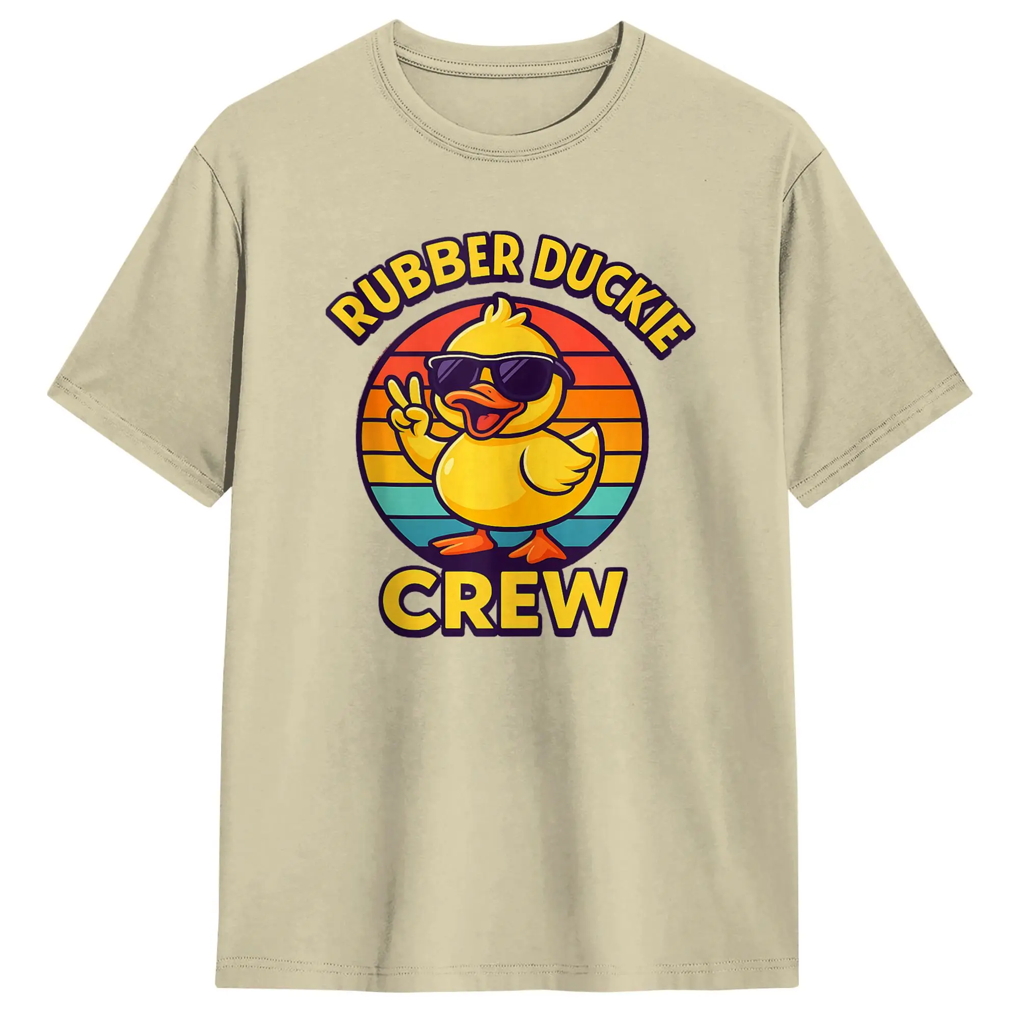 Rubber Duckie Crew Cool Duckling Yellow Rubber Duck Cotton T-Shirt For Mens Summer  Vintage T-Shirts Novelty Tees Oversized Tops