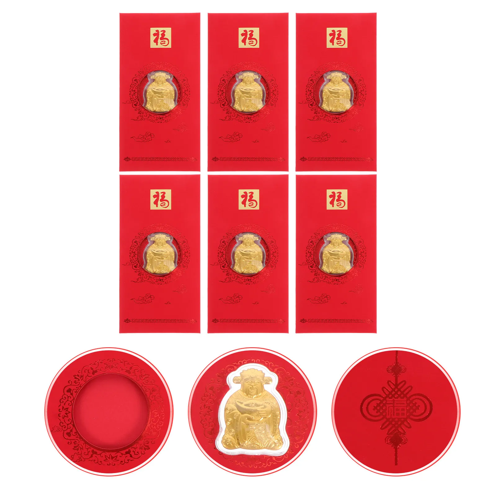 6Pcs Red Envelopes Exquisite Creative Design Chinese New Year Supplies Traditional Lucky Money Packets for 2022 Tiger