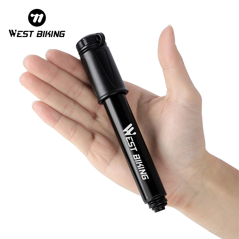  WEST BIKING Mini Bike Pump 100PSI Schrader Presta Valve MTB Road Cycling Pump Aluminum Alloy Bicycle Hand Air Pump Tire Inflator 