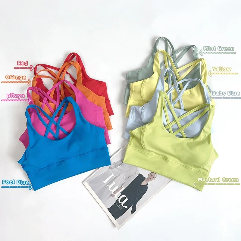 Solid Color Women Fitness Yoga Bras Race Back Sports Bras Nylon Top Women Bra Sexy Breathable Underwear For Women Gym👚👚