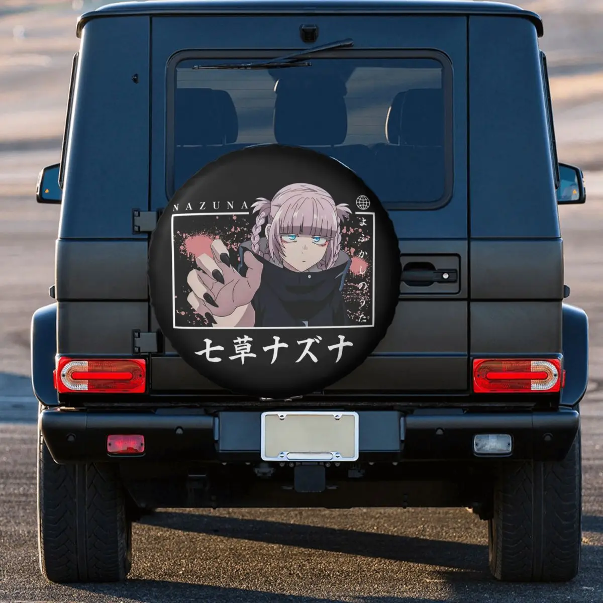 Call Of The Night Anime Nazuna Nanakusa Spare Tire Cover for Jeep SUV RV 4WD Trailer 4x4 Wheel Protector Covers 14