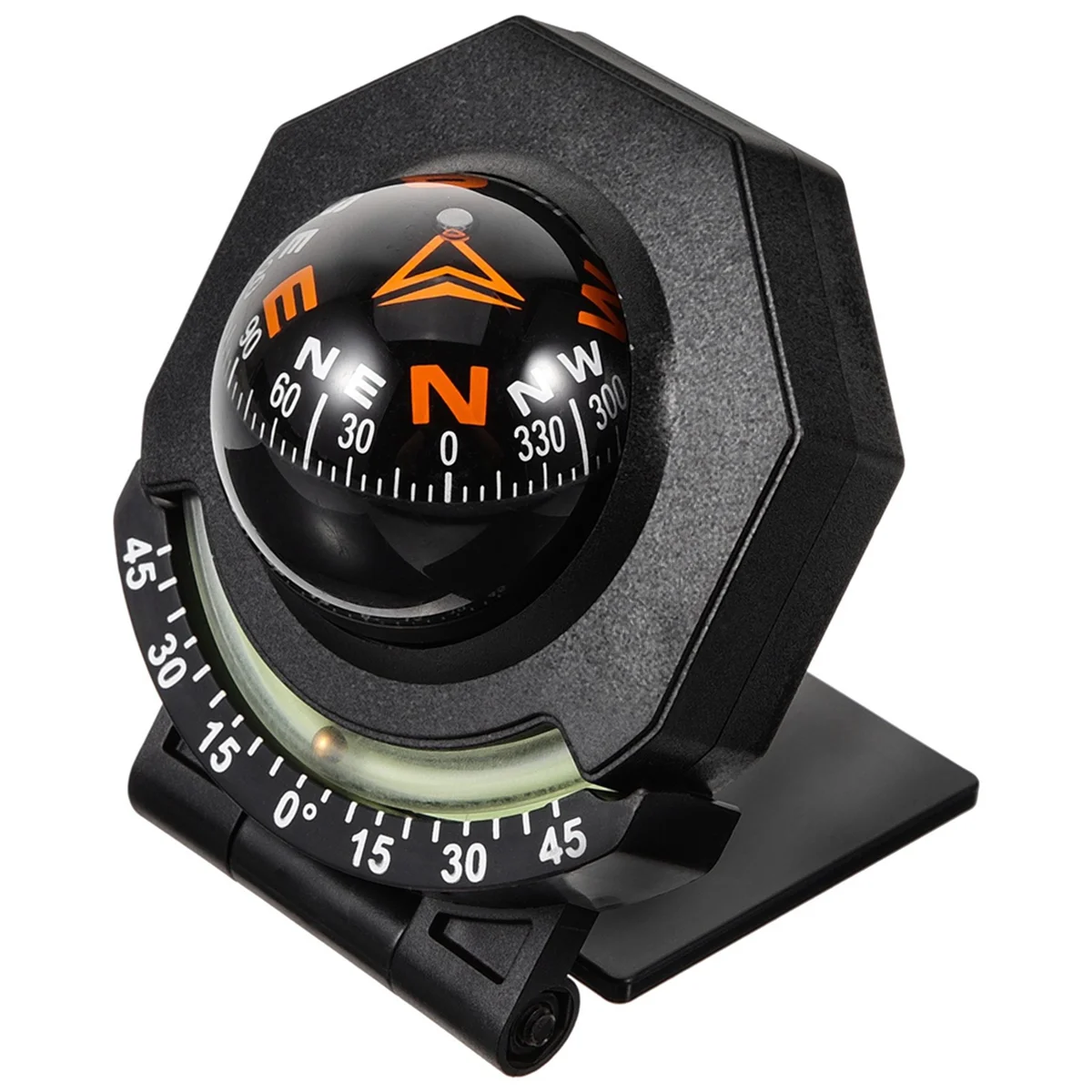 Car Compass Ball Shaped Variable Navigation Dashboard Car Compass Direction Pointing Guide for Car Boat Cycling Hiking