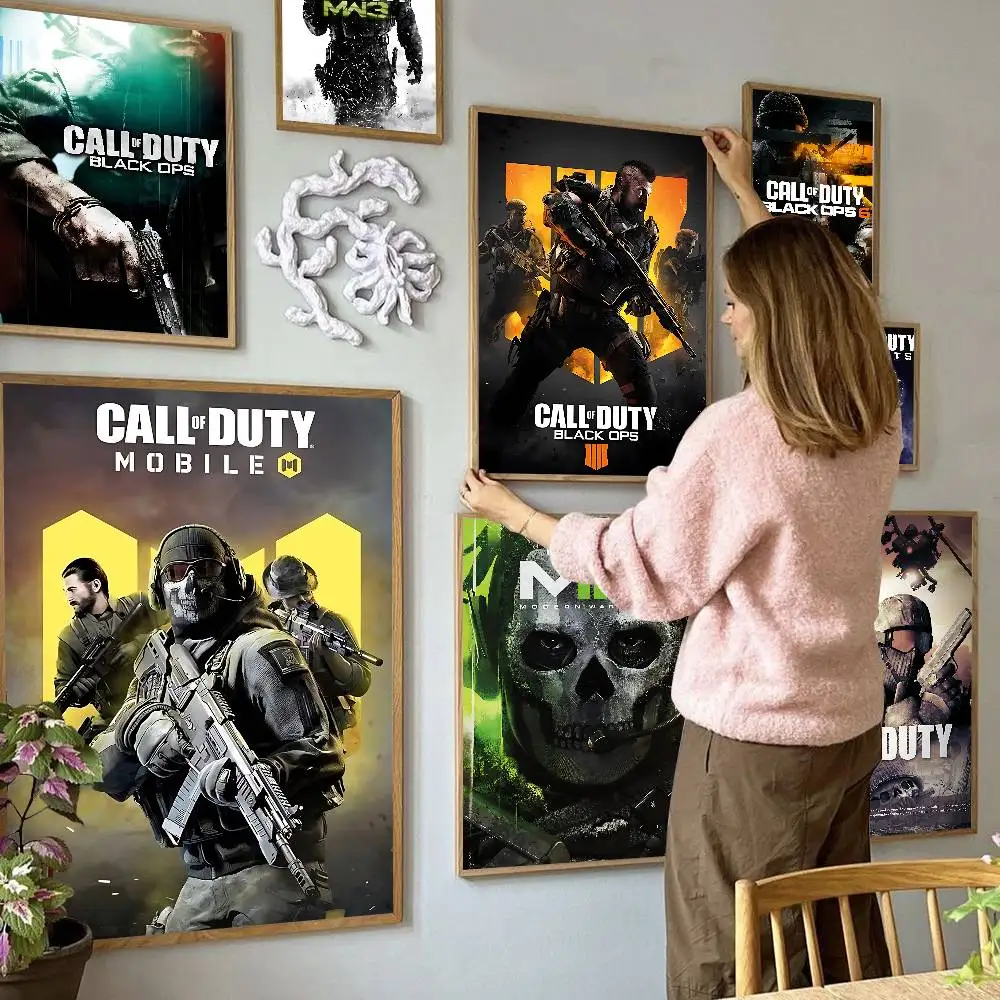 Image of Game Call Of D-Duty Vintage-Poster, selbstklebende Whitepaper-Drucke, Poster, Kunstwerke, Poster, Wandaufkleber