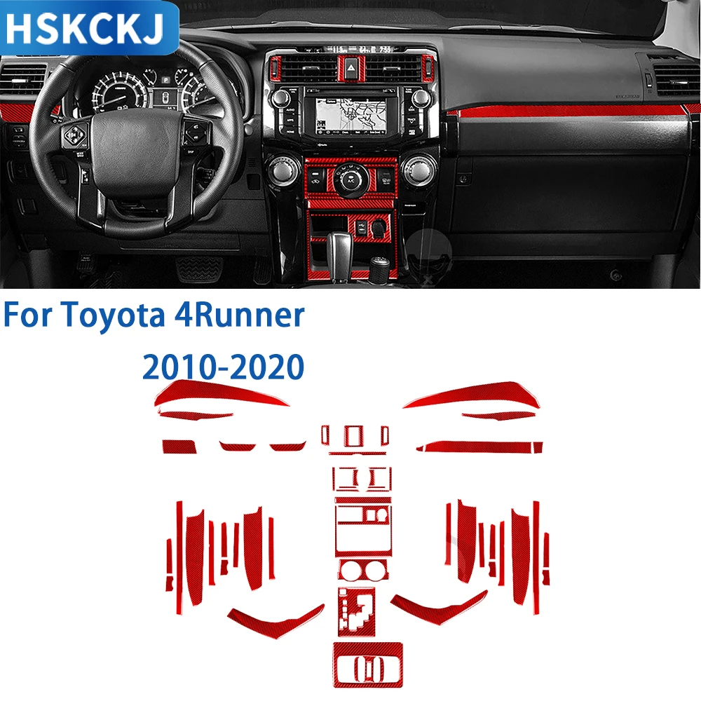 

For Toyota 4Runner 2010-2020 Accessories Real Carbon Fiber Car Interior Air Vent Gear Door Full Set Panel Cover Trim Sticker