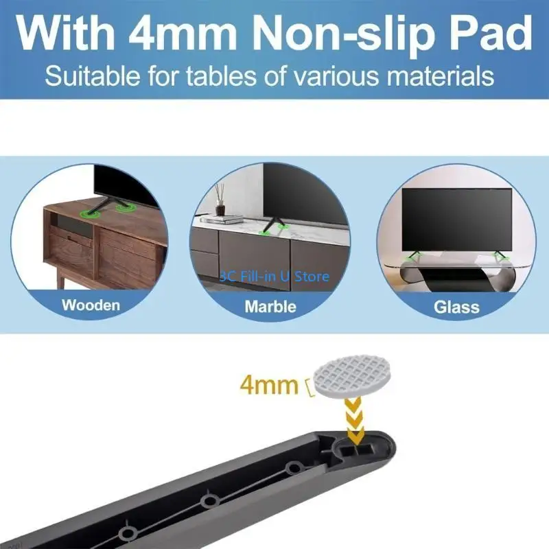 G8TA ABS Television Stand Legs Replacement For 28 65 Inch Televisions No Tools Required Secure Mounting System Universal