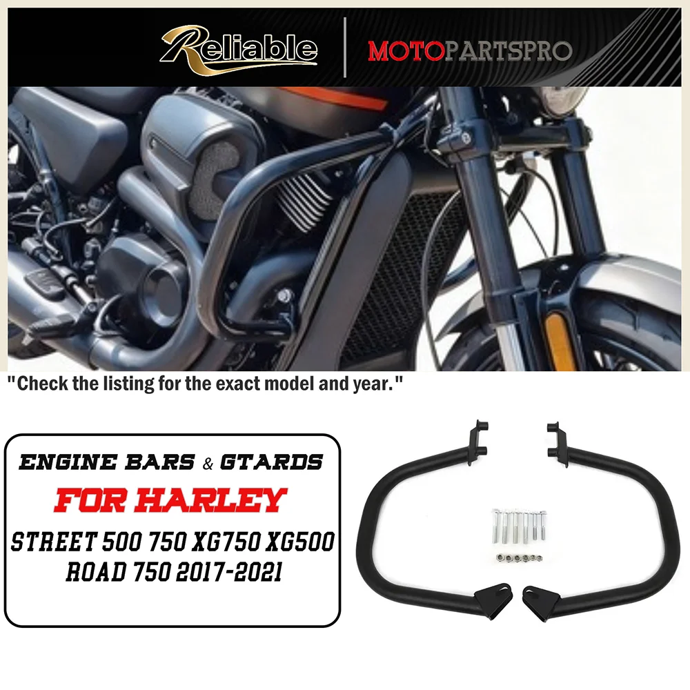 Highway Engine Guards Bumper Crash Bars Protection Compatible With Harley Street 500 750 XG750 XG500 Street Road 750 2017-2021