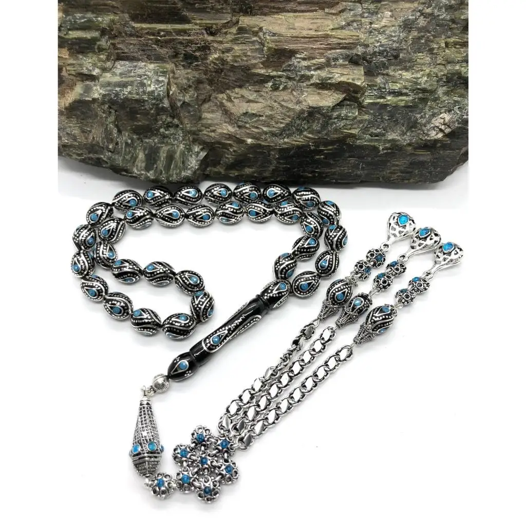 OLTU stone drop blue processing rosary