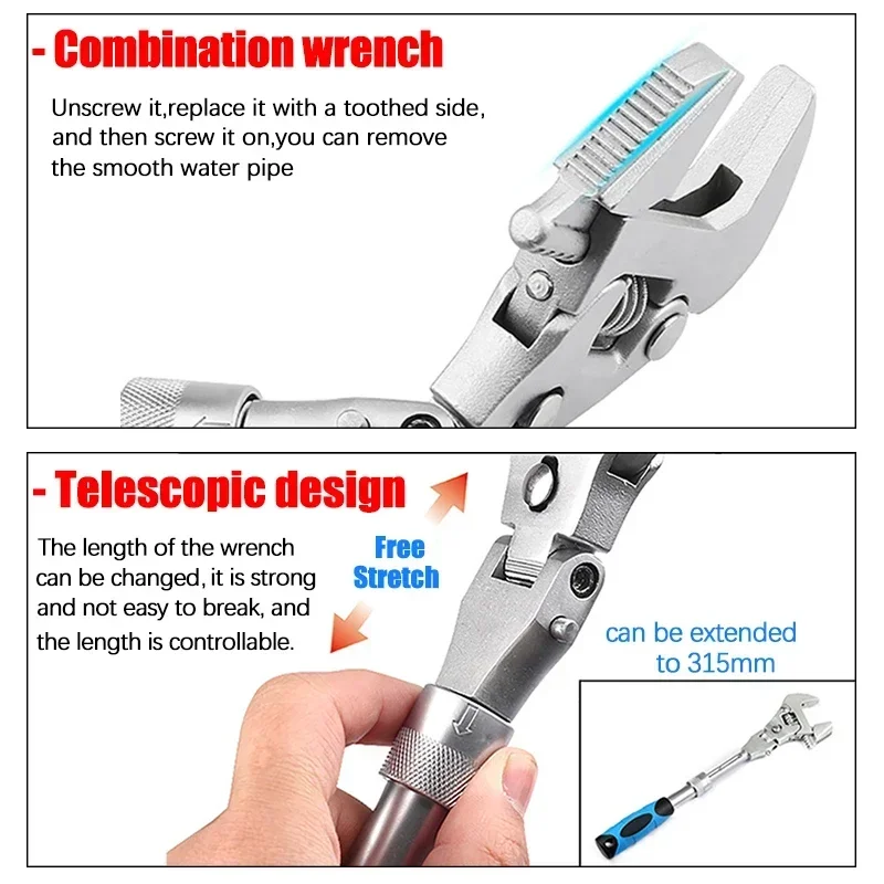 Imagem -03 - Folding Cabeça Ratchet Wrench Telescópica Shaking Head Torque Wrench 10 180 Graus em Ajustável