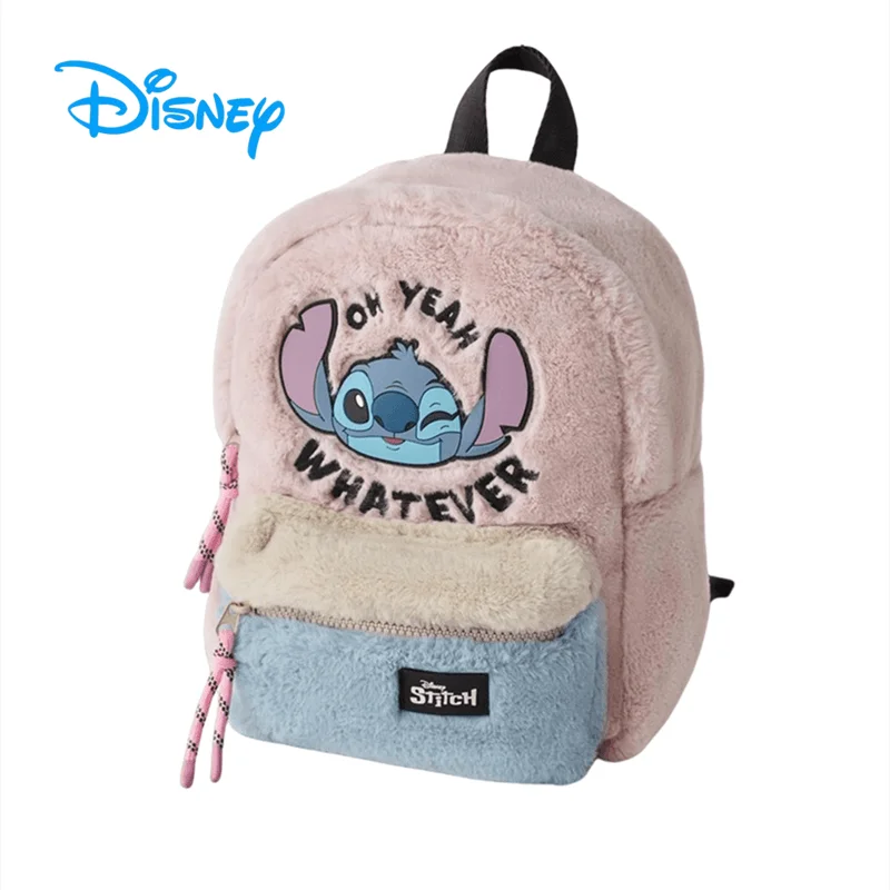 

Disney Stitch Kids Backpack Cute Cartoon Plush Schoolbag Girl&Child Fashion knapsack School Supplies Holiday Gifts