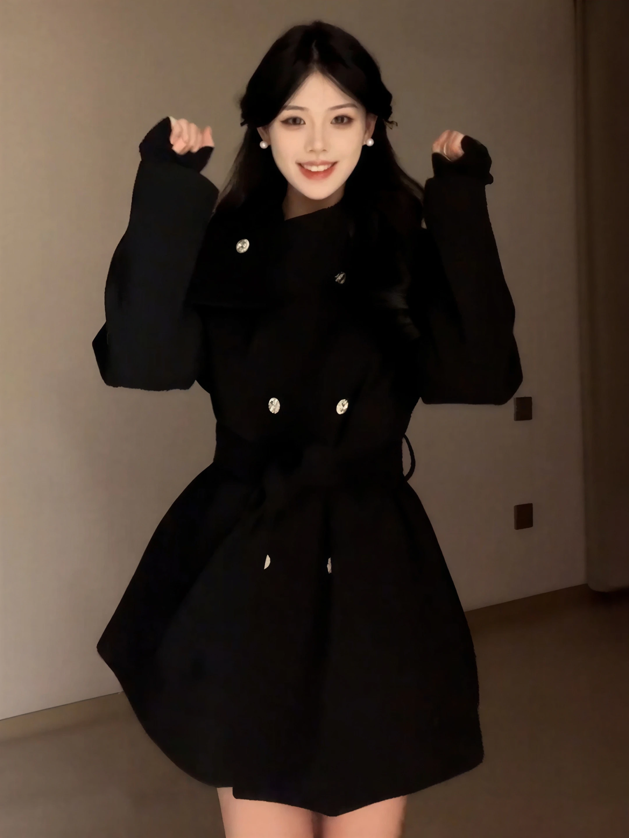 

Шерстяные пальто, женское шерстяное пальто, осенняя ткань из искусственного меха с отделкой в стиле барокко, зубчатый воротник на пуговицах, в рубчик, с двусторонней застежкой, городская