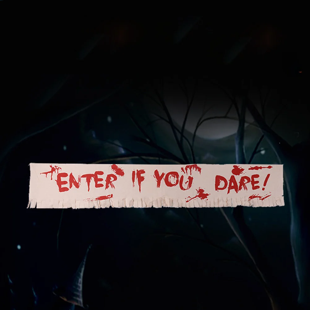 Halloween Banner Enter If You Dare Hanging Sign Party Home Bar Club Decorations halloween decorations