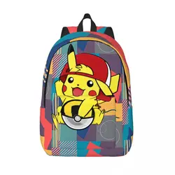 Back To School Gift Popular Anime Retro Washable Schoolbag Pikachu Solid For Kid Schoolbag Journey