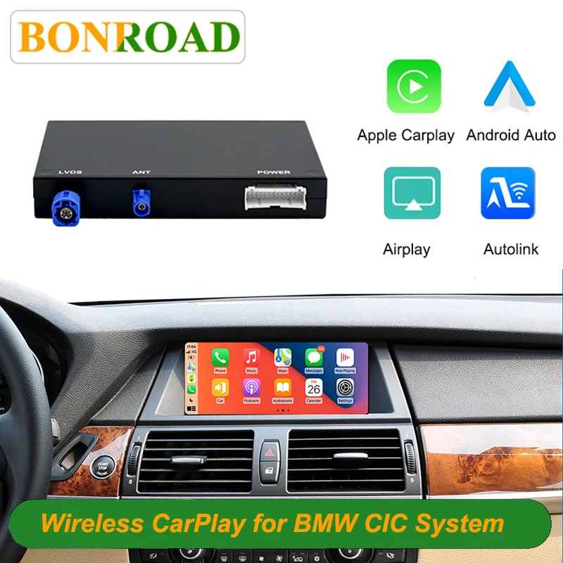 BONROAD Decoder Box For BMW CCC CIC System 1 3 5 6 7 X1 X3 X5 X6 Z4 MINI E60 E70 E71 E84 E87 E89 E90 With Wireless CarPlay Android Auto Retrofit Kit Airplay Autolink