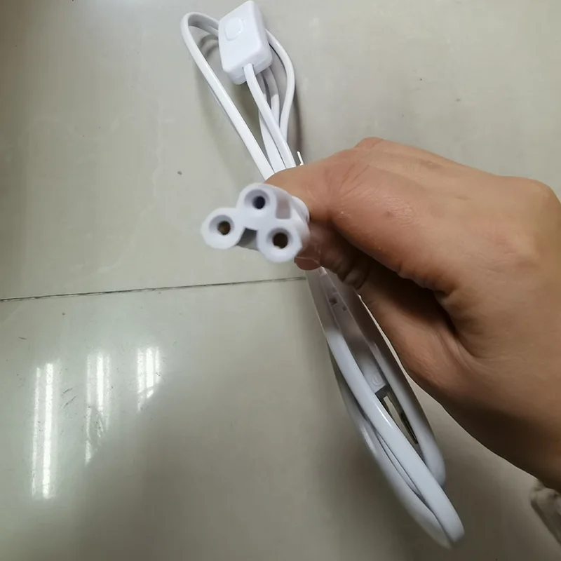EU US Plug 3pin hole ON/OFF electric Switch Cable T5 light Tube Power supply Charging Connection extension Wire Connector  c1