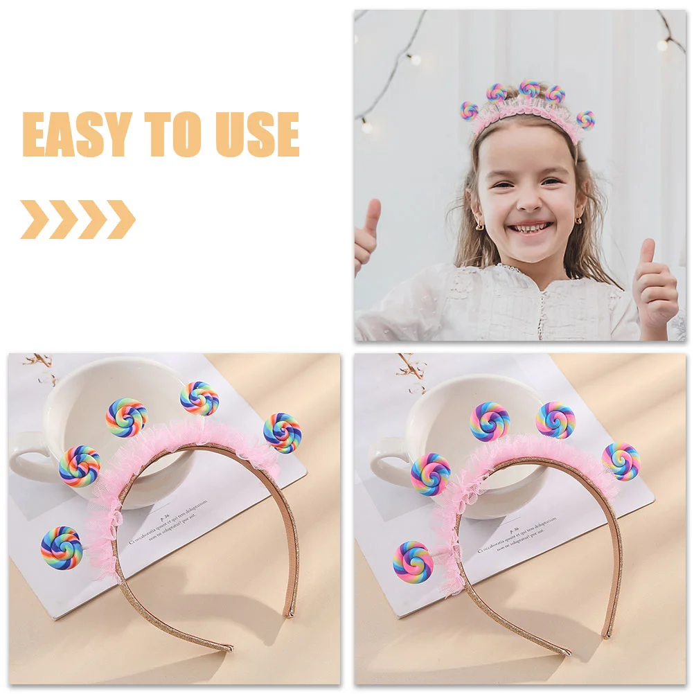 2 Pcs Candy Lollipop Headband Toddler Kids Headbands Plastic for Girls Headdress