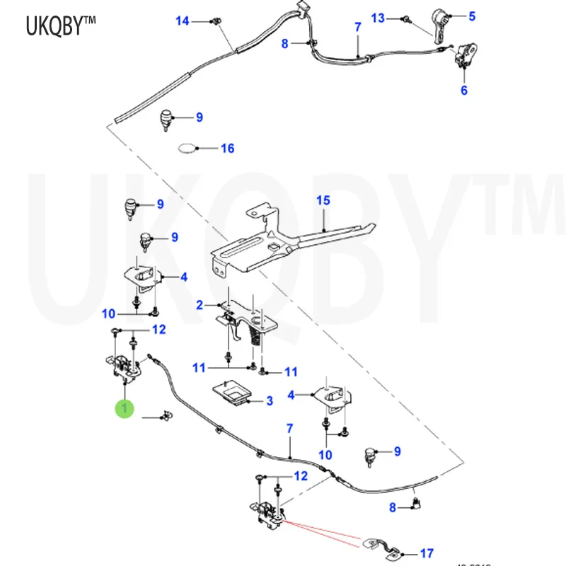 La nd Ro ve r Sp or t Ra ng e Ro ve r 2010-2013 hood anti-theft switch assembly hood lock hook L