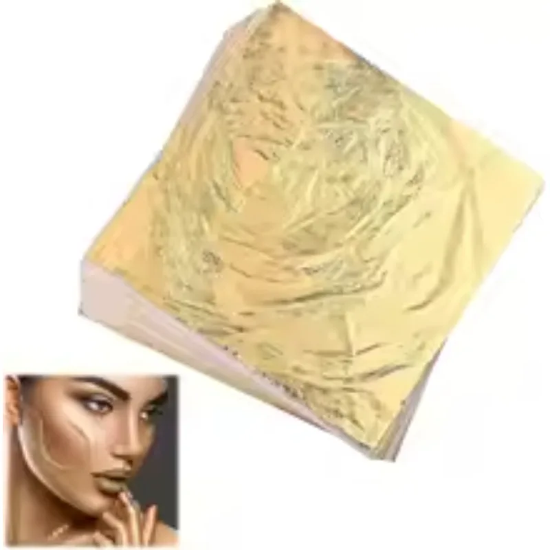 Gold Foil Paper Edible Grade Gold Leaf Sheets for Baking Cake Decorating Facial Skincare  Foil Paper for Art Crafts Furniture