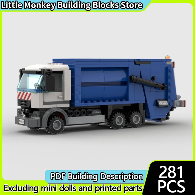 

Модель городской автомобиль MOC, строительные кирпичи, классический городской мусоровоз, модульная технология, детские праздничные подарки, сборка игрушек, костюм