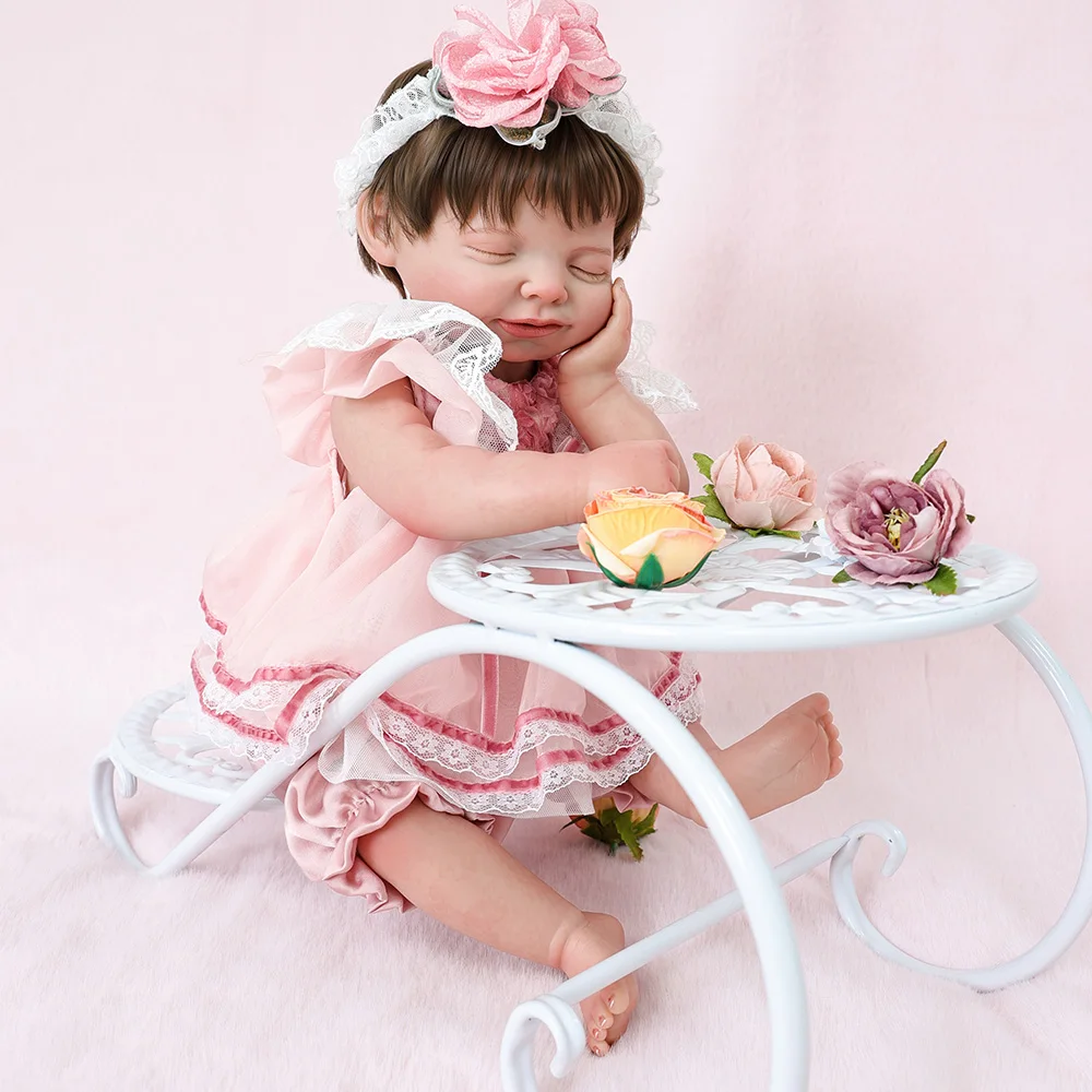 Cloveray, muñeca Reborn realista de 20 pulgadas, muñeca de vinilo Kawaii, bonita muñeca bebé, decoración para habitación, colección de juguetes, Hobby, regalos para niños de alta calidad