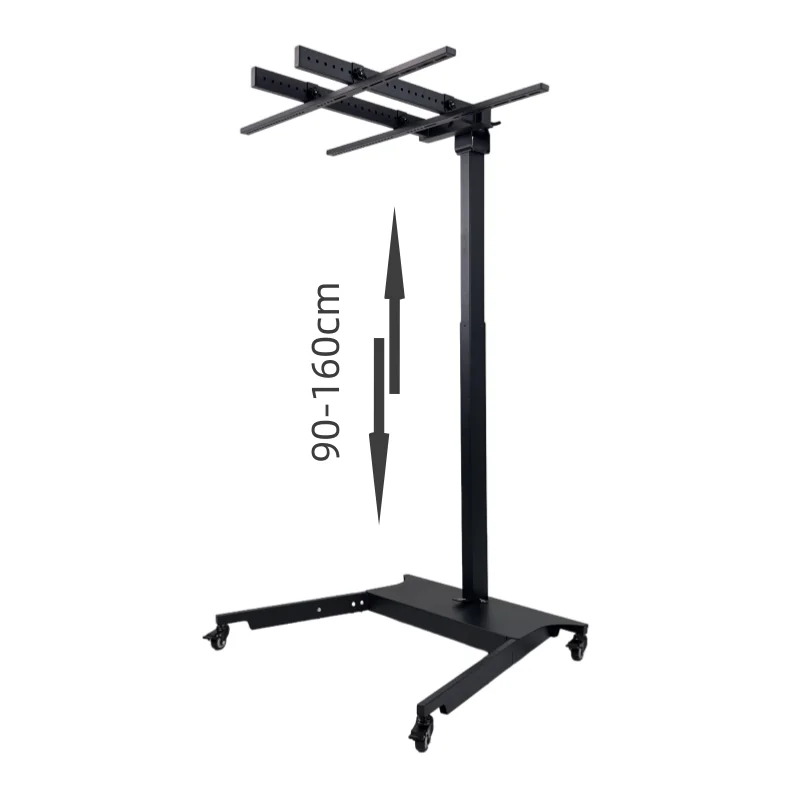 Adjustable Pneumatic Iron/Metal Floor Stand Mobile Wheeled 360 Rotation 90-160cm Height White/Black Home Use Red Light Equipment