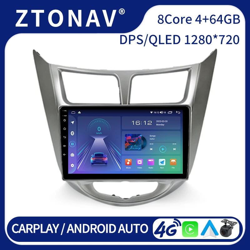 Car Radio For Hyundai Solaris Accent 1 2010 2011 2012 2013-2016 Car Stereo Media Video Player Headunit GPS Navi Carplay 2 Din